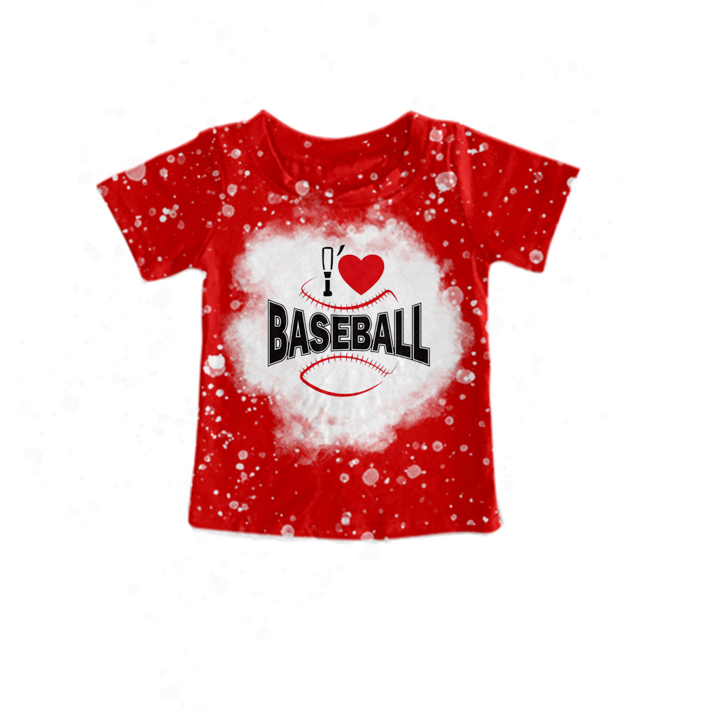 I love baseball short sleeves kids girls shirt