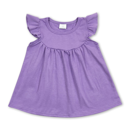 Lavender flutter sleeves cotton baby girls shirt