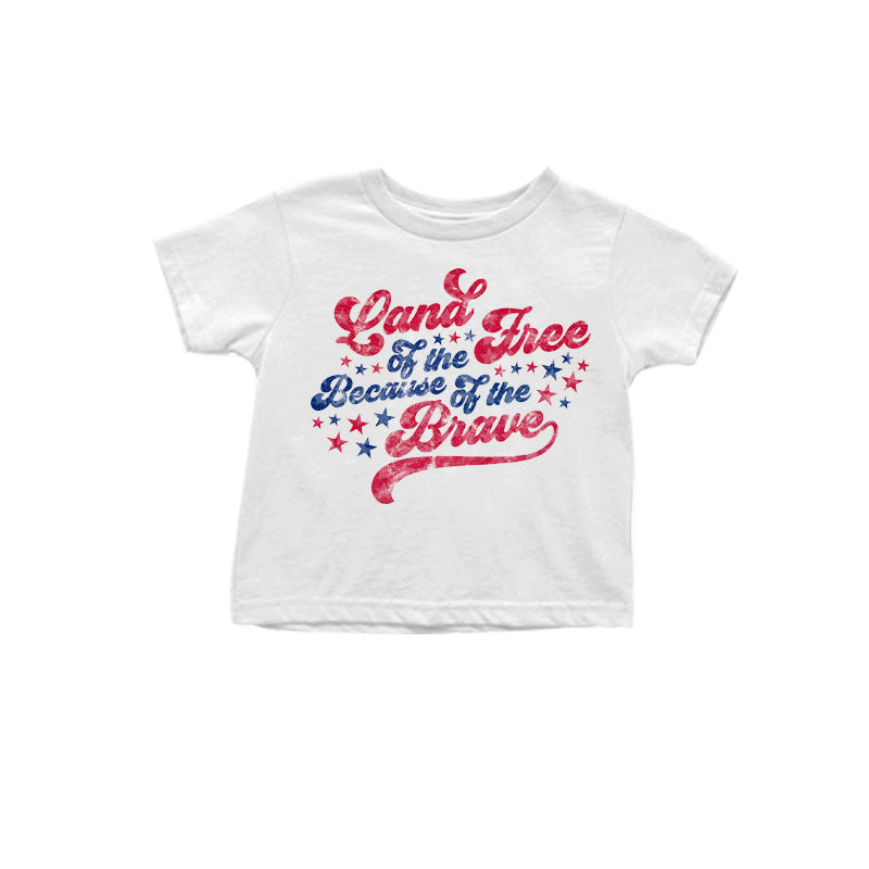 Short sleeves free brave girls 4th of july shirt