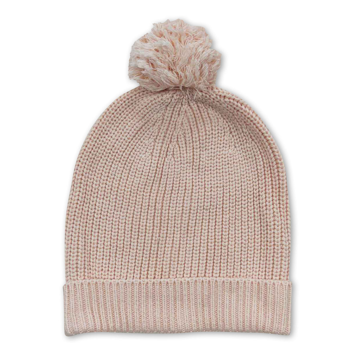 Peach baby girls woolen hat