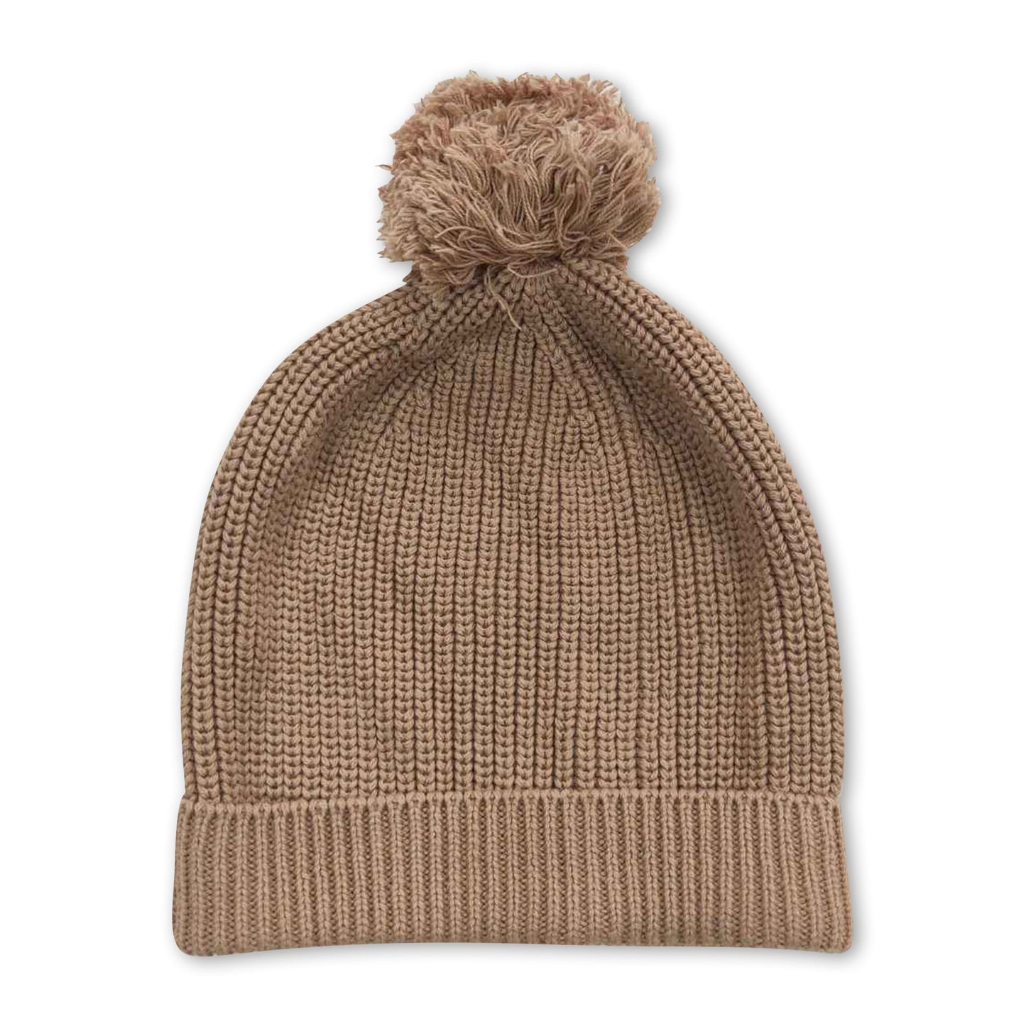 Brown baby girls woolen hat