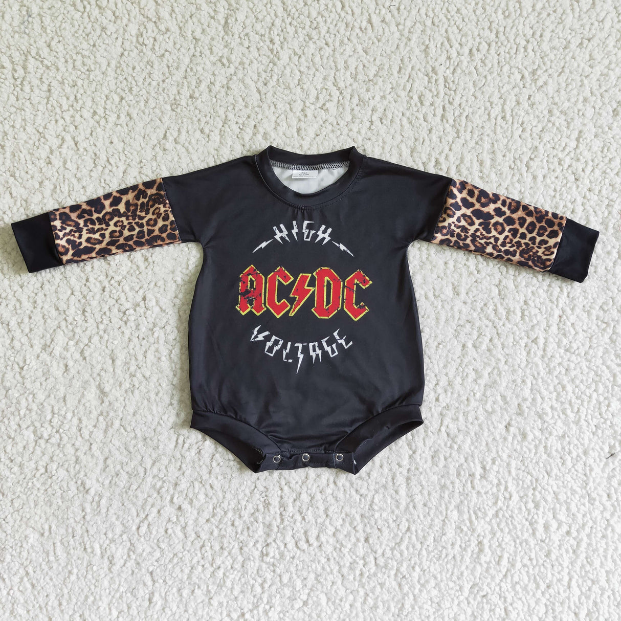 Leopard long sleeve baby girls romper