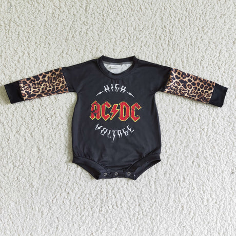 Leopard long sleeve baby girls romper