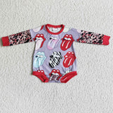 Long sleeves tongue baby girls romper
