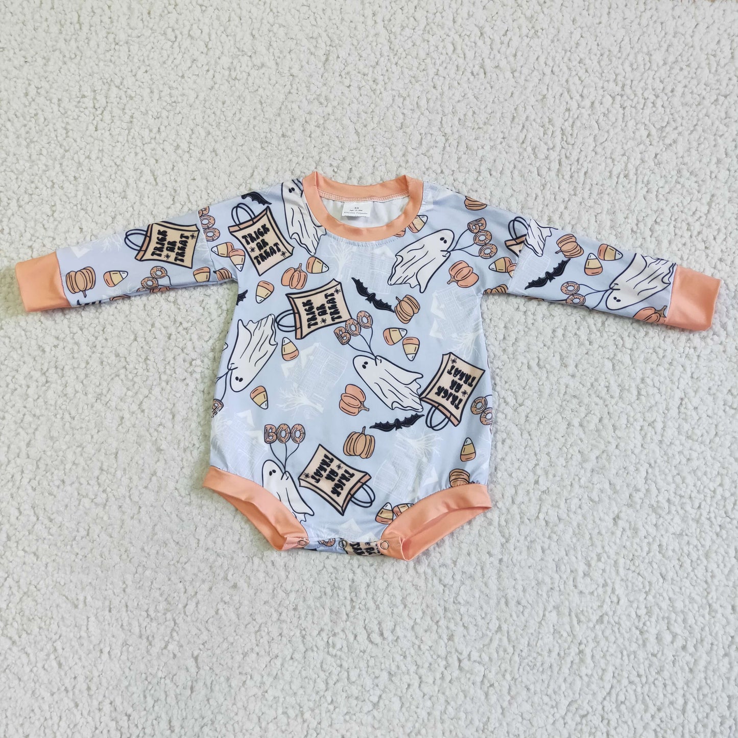 Ghost boo long sleeve baby Halloween romper