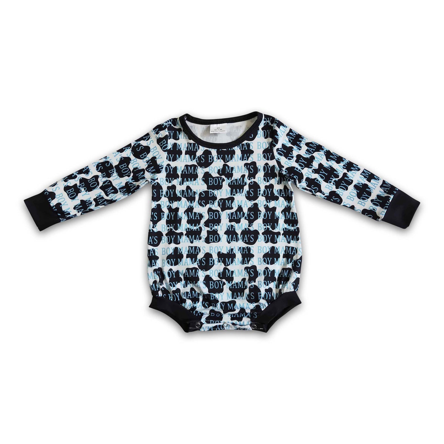 Mama's boy cow print baby kids romper