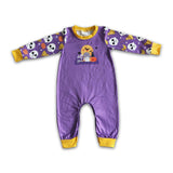 Ghost pumpkin purple long sleeves baby Halloween romper