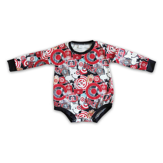 Drinks red circle baby girls long sleeve romper