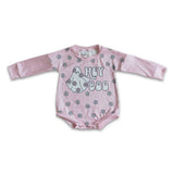 Hey boo pink floral baby girls Halloween romper