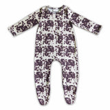 Leopard baby footed zip coverall