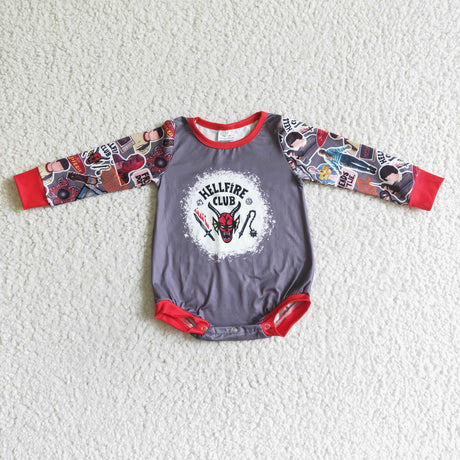 Club grey long sleeve baby girls Halloween romper