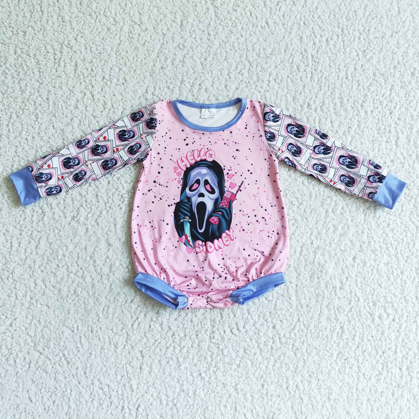 Hello scream baby girls Halloween romper