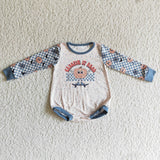 Plaid pumpkin bat kids baby Halloween romper