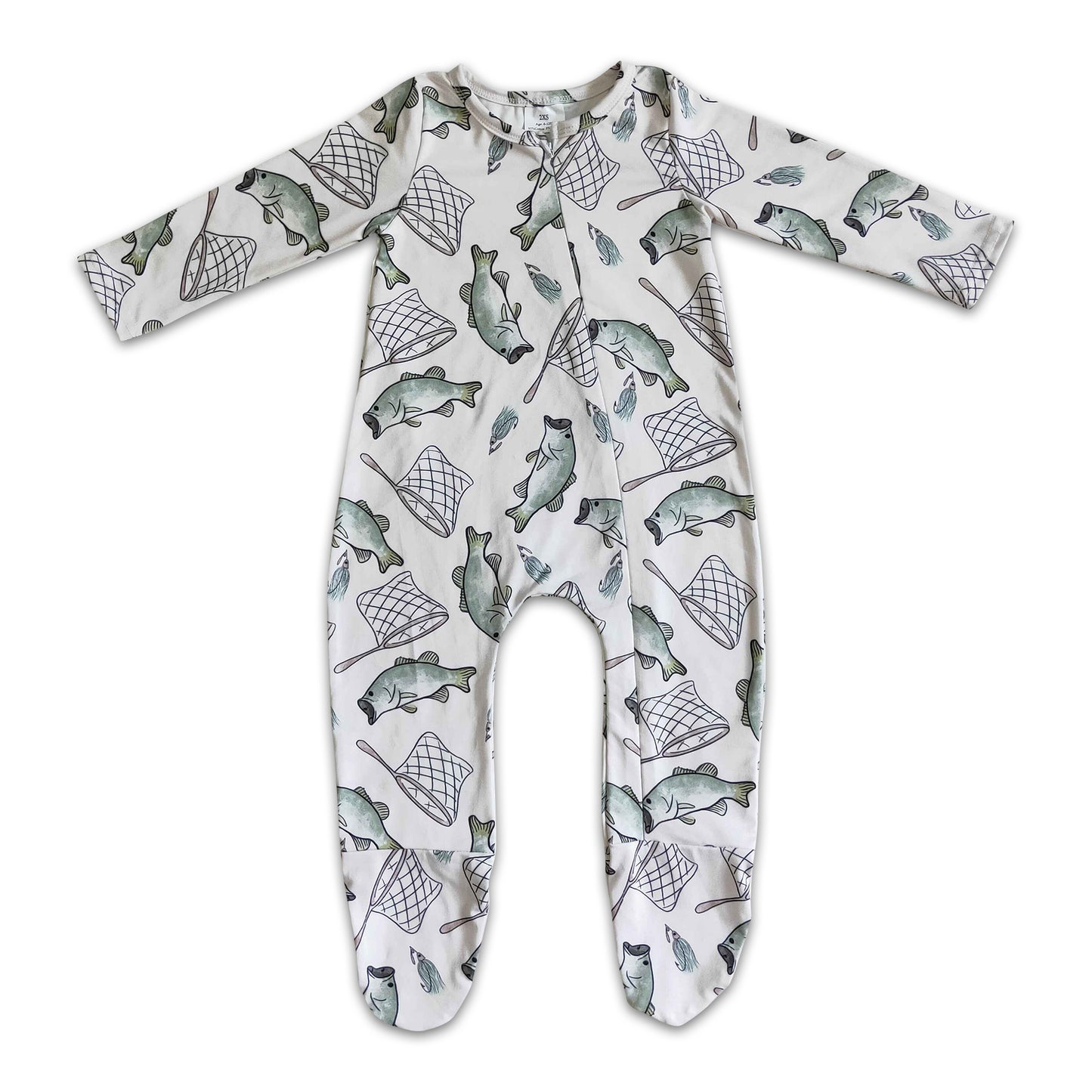 Fishing long sleeve baby footed zip coverall