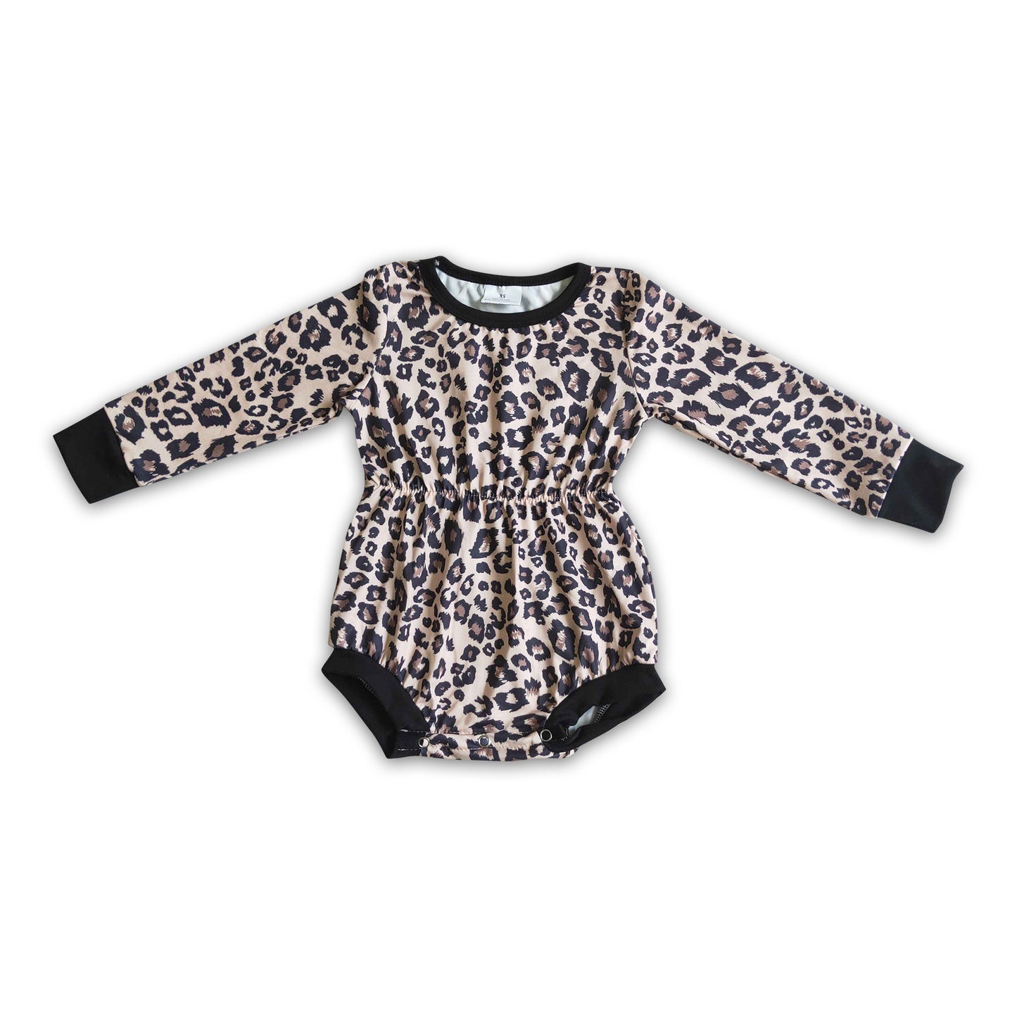 Long sleeves leopard baby girls fall romper