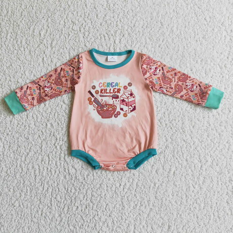 Drinks donuts long sleeve baby Halloween romper