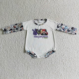 Peace love witches long sleeves baby girls Halloween romper