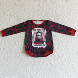 Walks faster red black long sleeve baby Halloween romper