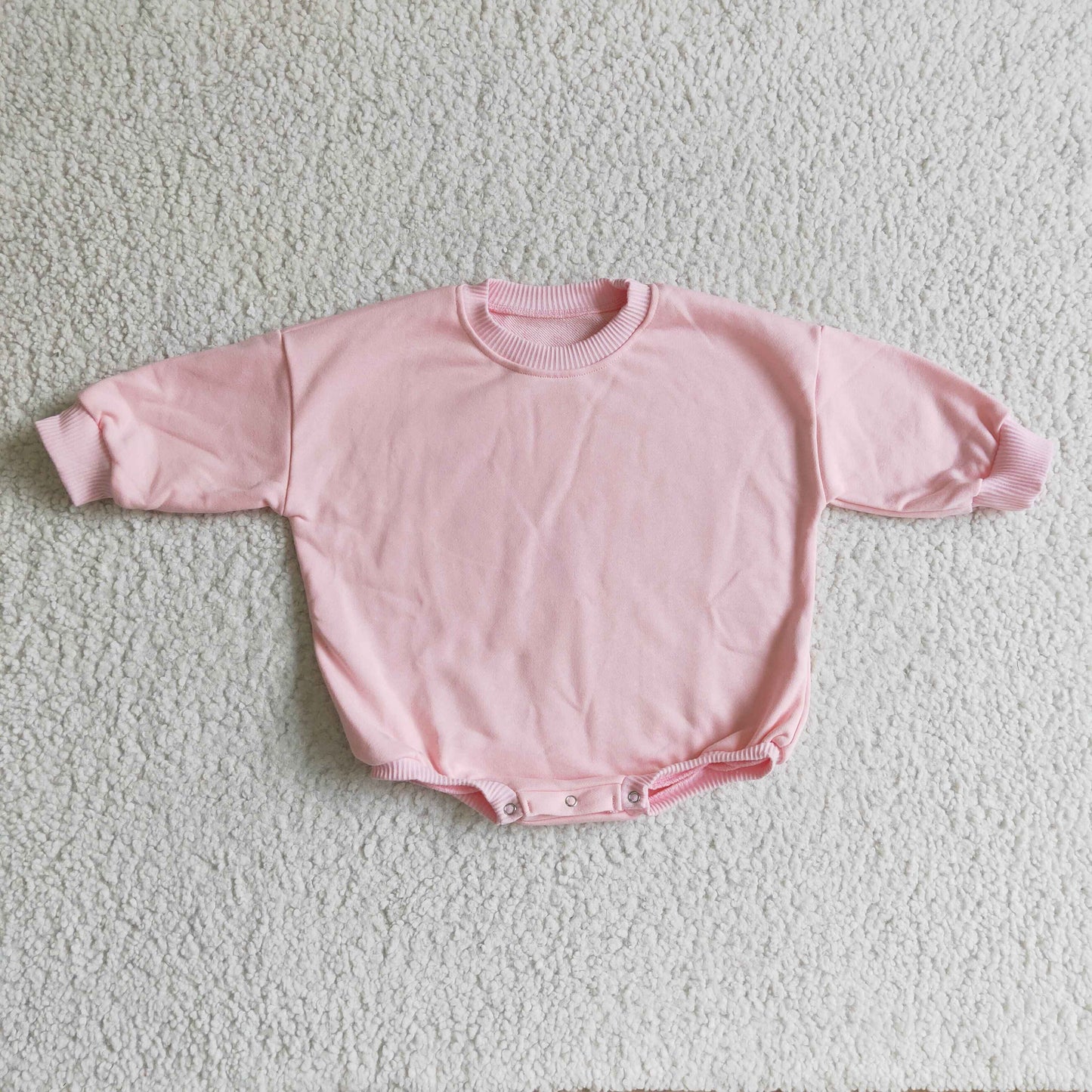 Pink cotton long sleeves baby girls sweater romper