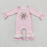 I am loved floral pink cute baby girls romper