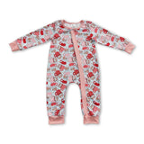 Gingerbread cup zipper baby girls Christmas romper