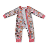 Ho ho ho smile Merry Christmas zipper baby girls romper