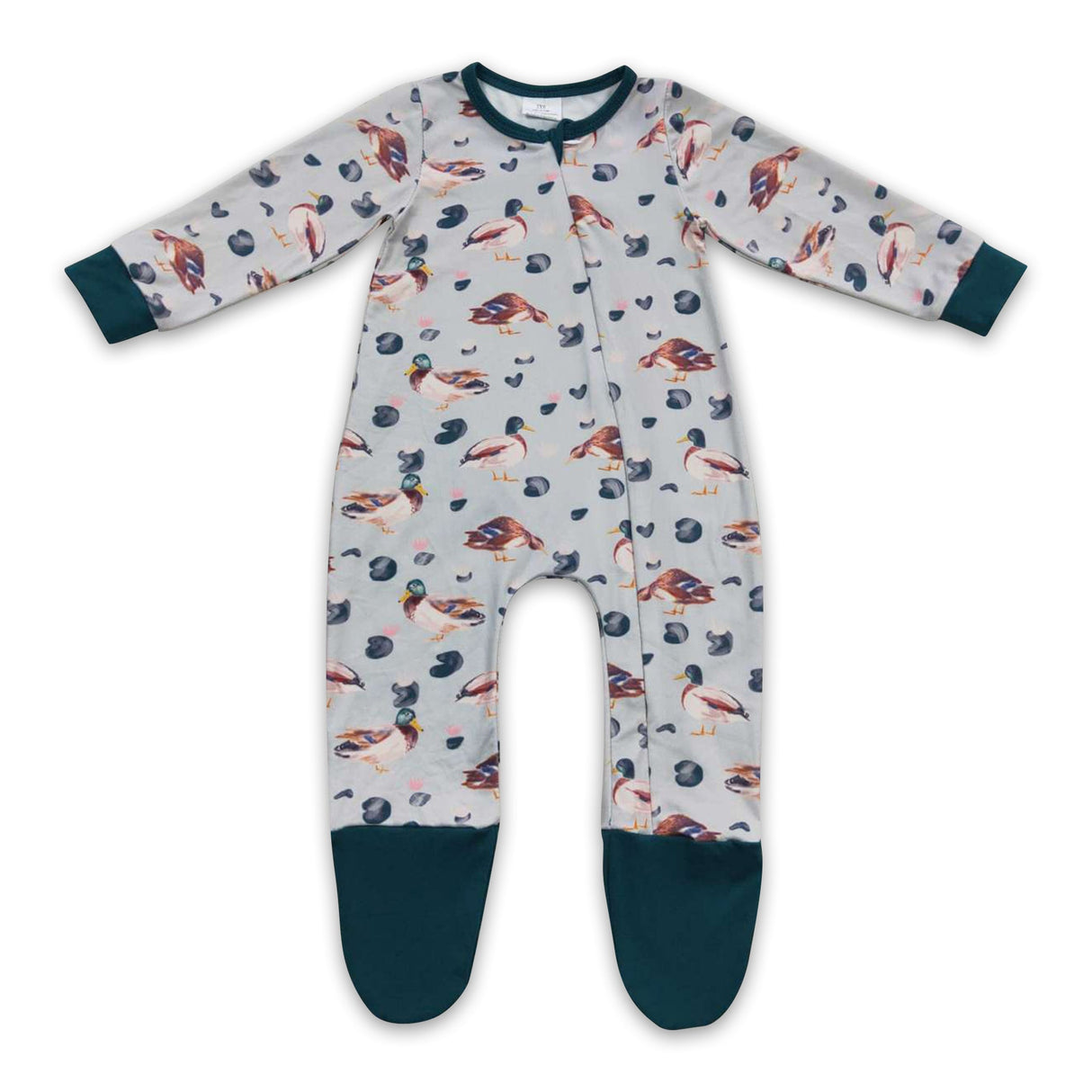 Duck long sleeves zipper baby kids hunting romper