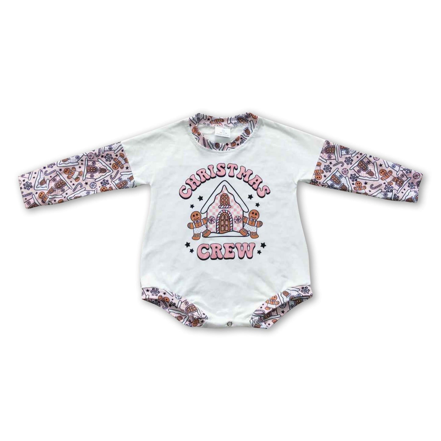 Christmas crew gingerbread baby girls romper