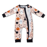 Pumpkin ghost cat baby kids Halloween zipper romper