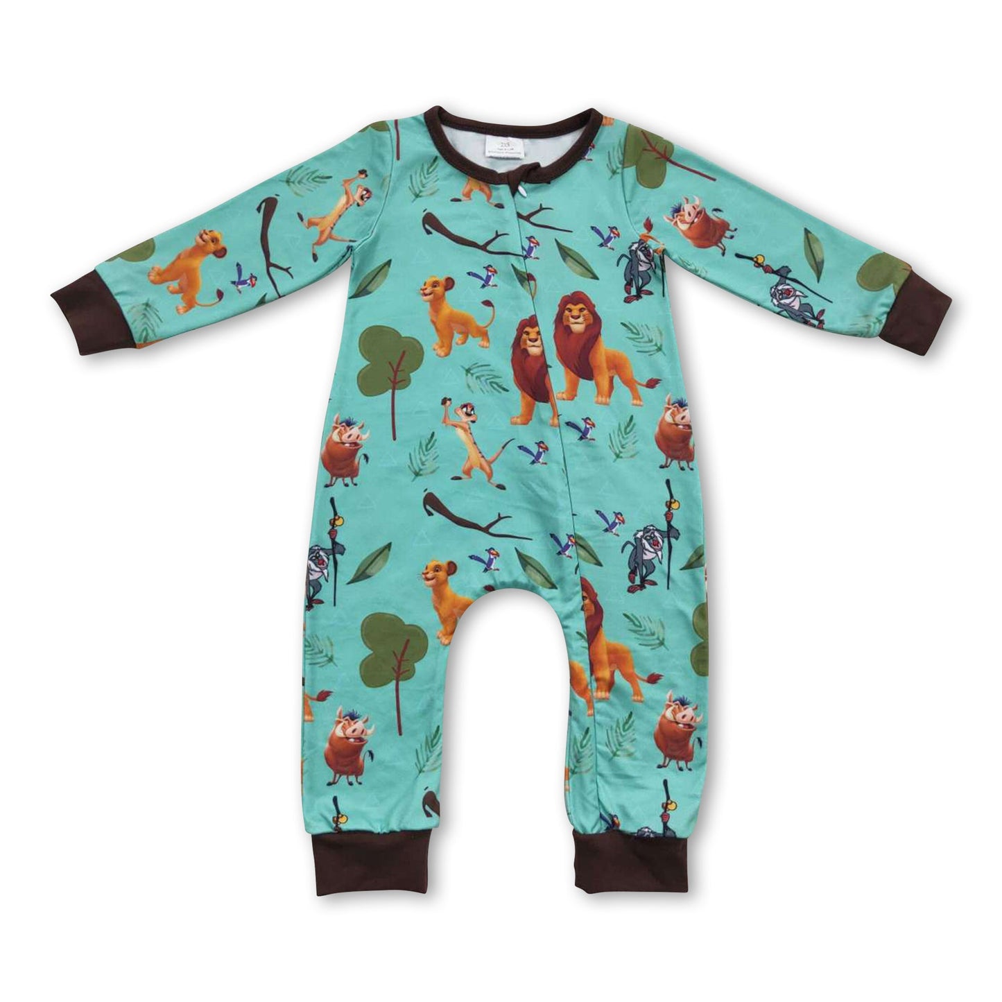 Lion long sleeves baby kids zipper romper