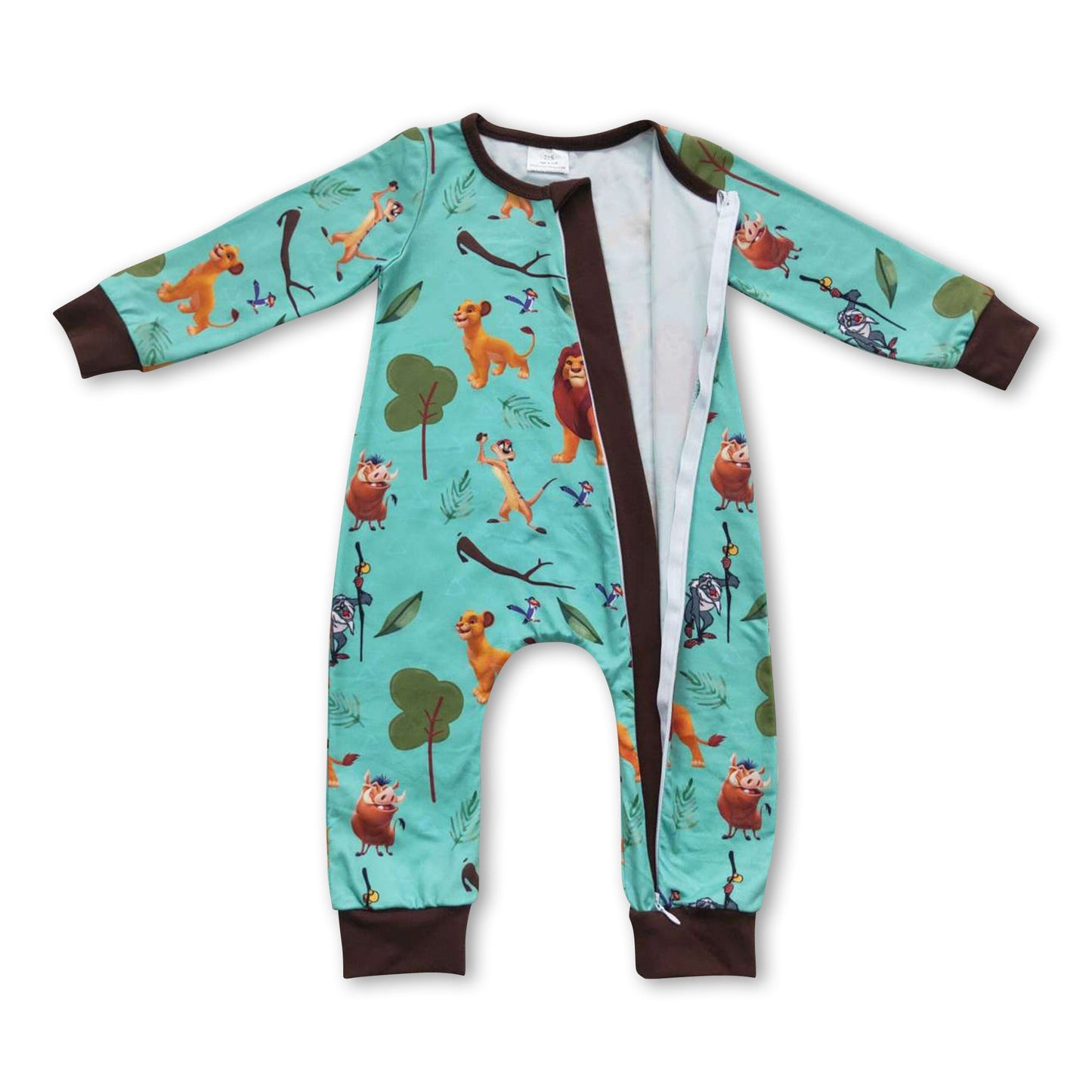 Lion long sleeves baby kids zipper romper