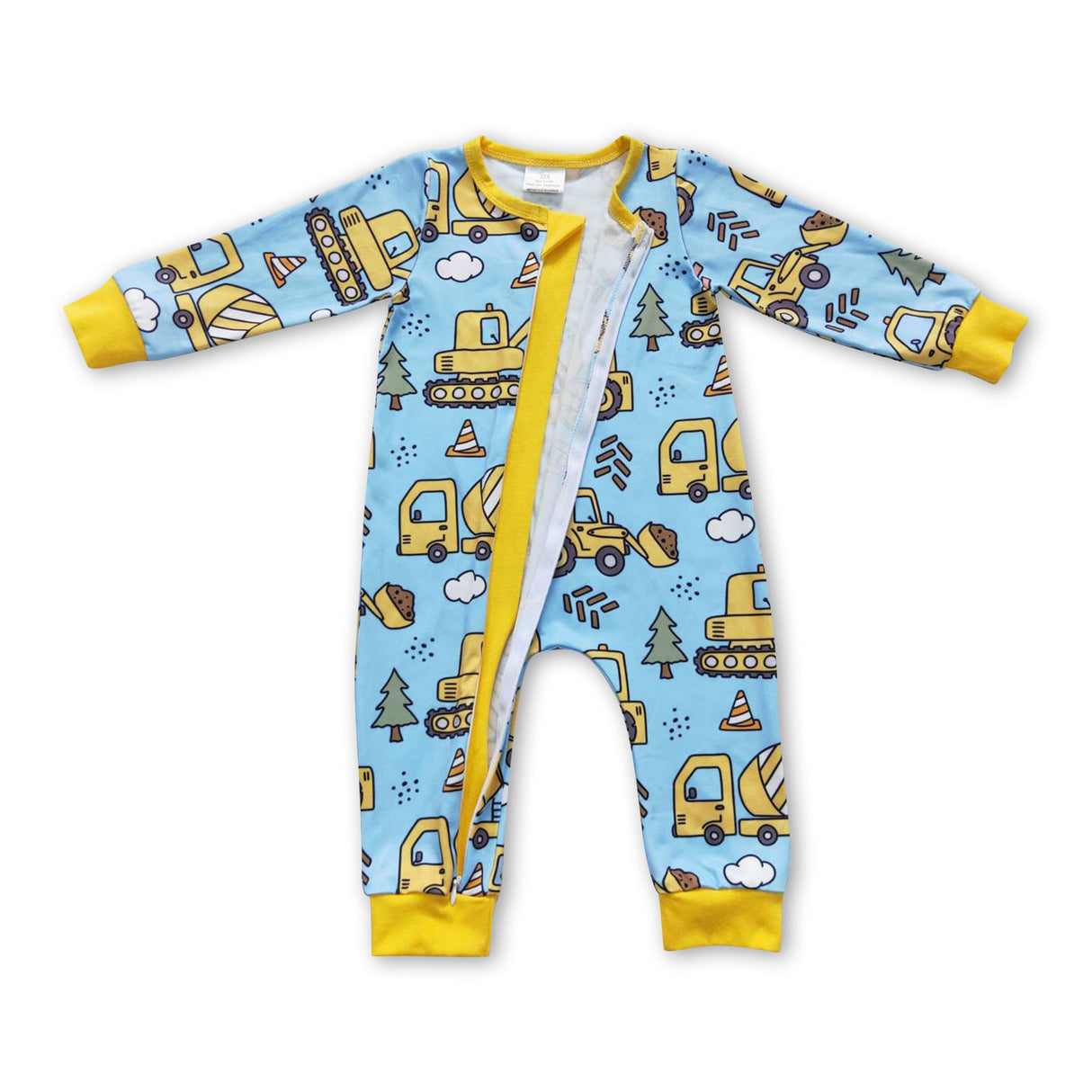 Constructions long sleeves baby boy zipper romper