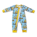 Constructions long sleeves baby boy zipper romper