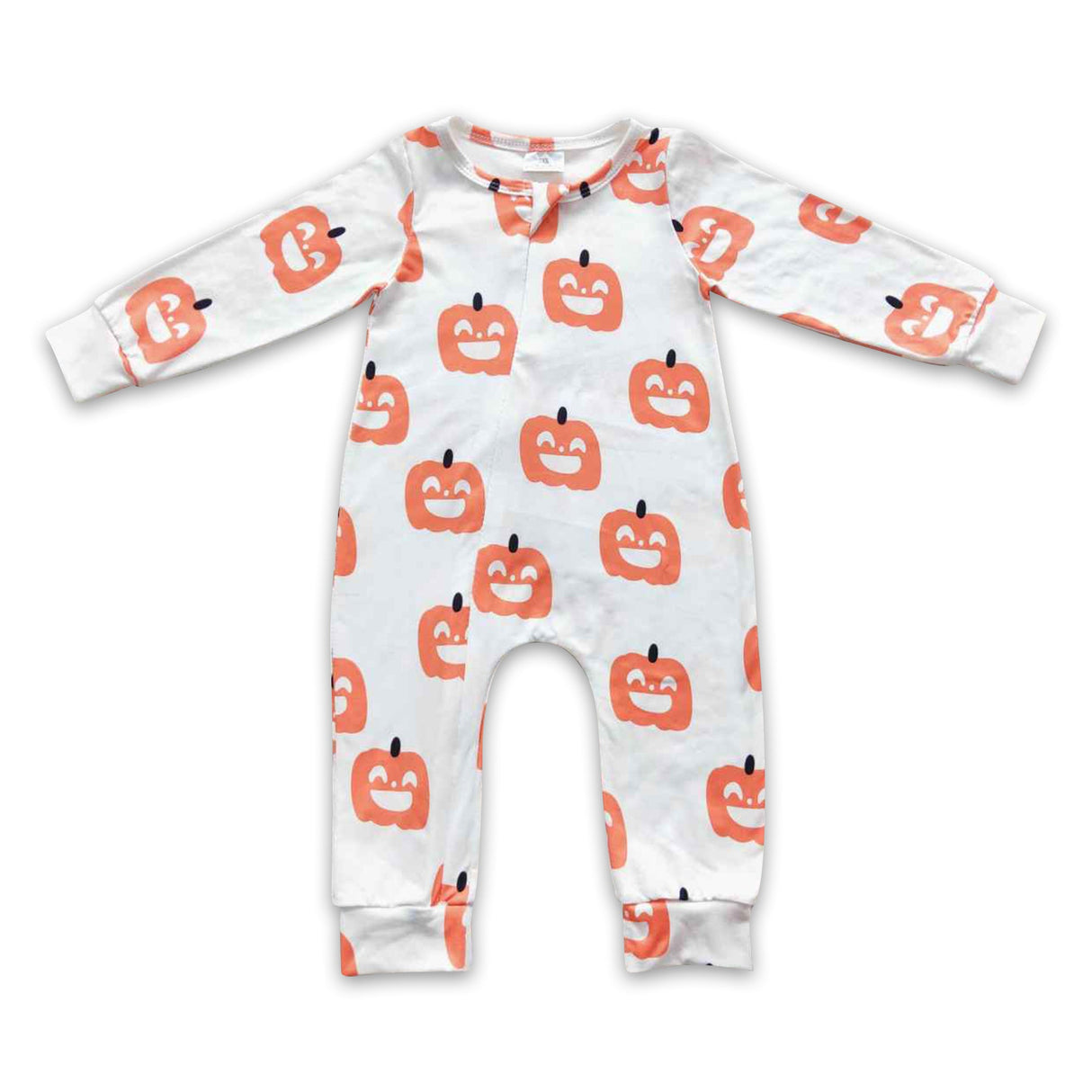 Pumpkin long sleeves baby kids Halloween zipper romper