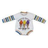 Colorful stripe witches baby girls Halloween romper