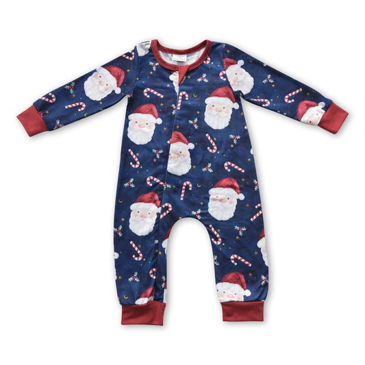 Santa candy cane red baby kids Christmas romper