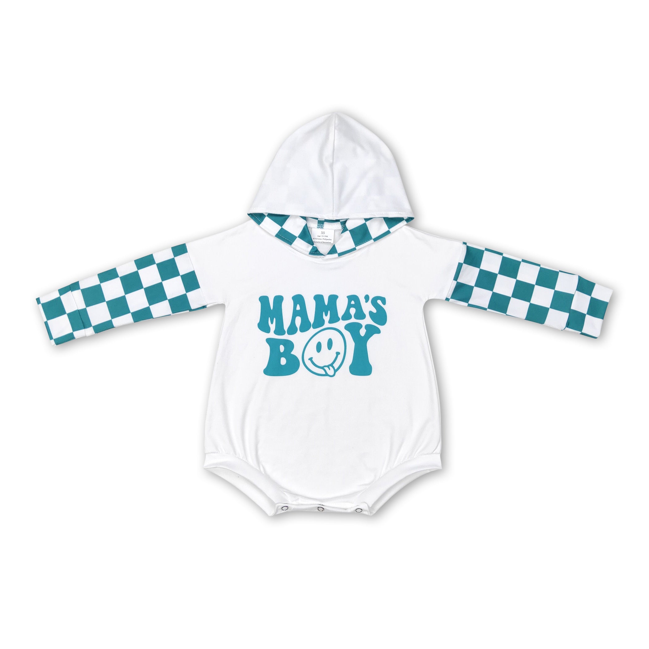 Green mama's boy smile baby hooded romper – Yawoo Garments