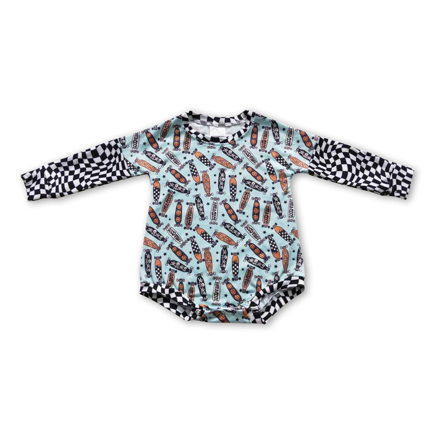 Plaid smile plaid skateboard baby boy romper – Yawoo Garments