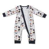 Pumpkin hat cat baby kids zipper Halloween romper