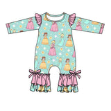 Long sleeves stars princess game baby romper