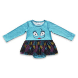 Skull patchwork tulle skirt baby Halloween romper