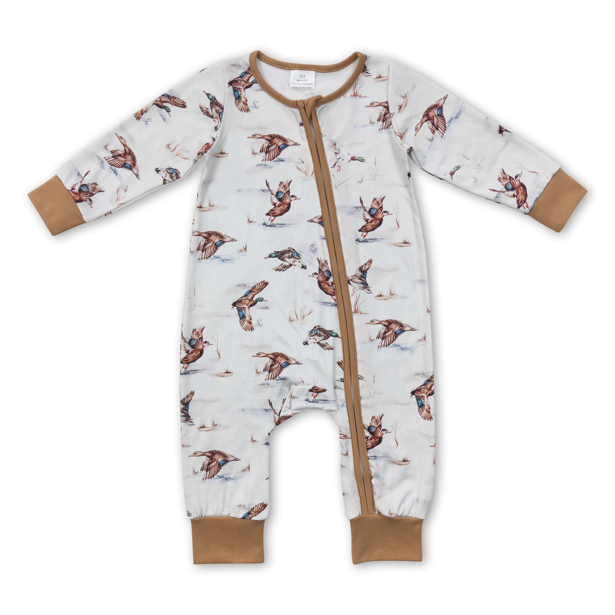 Long sleeves duck baby kids zipper romper