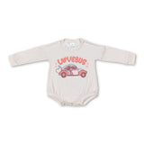 Lovebug heart heart car baby girls valentine's romper