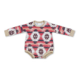Stripe aztec long sleeves baby kids western romper