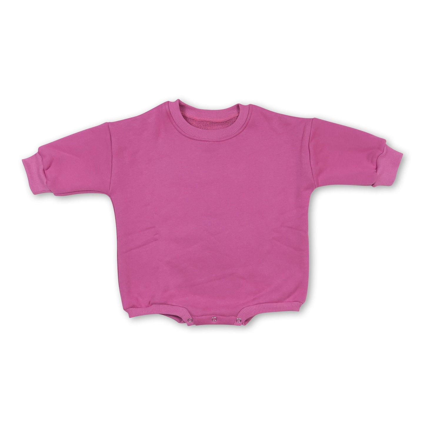 Hot pink long sleeves cotton baby girls sweat romper