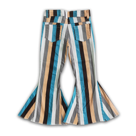 Stripe denim pants kids girls jeans