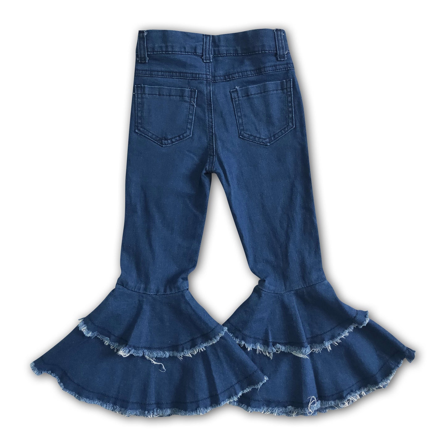 Blue denim washed kids girls jeans