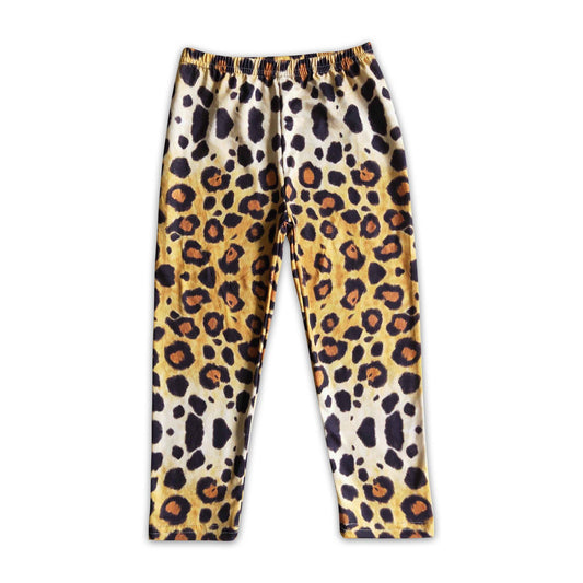 Brown leopard baby girls icing leggings