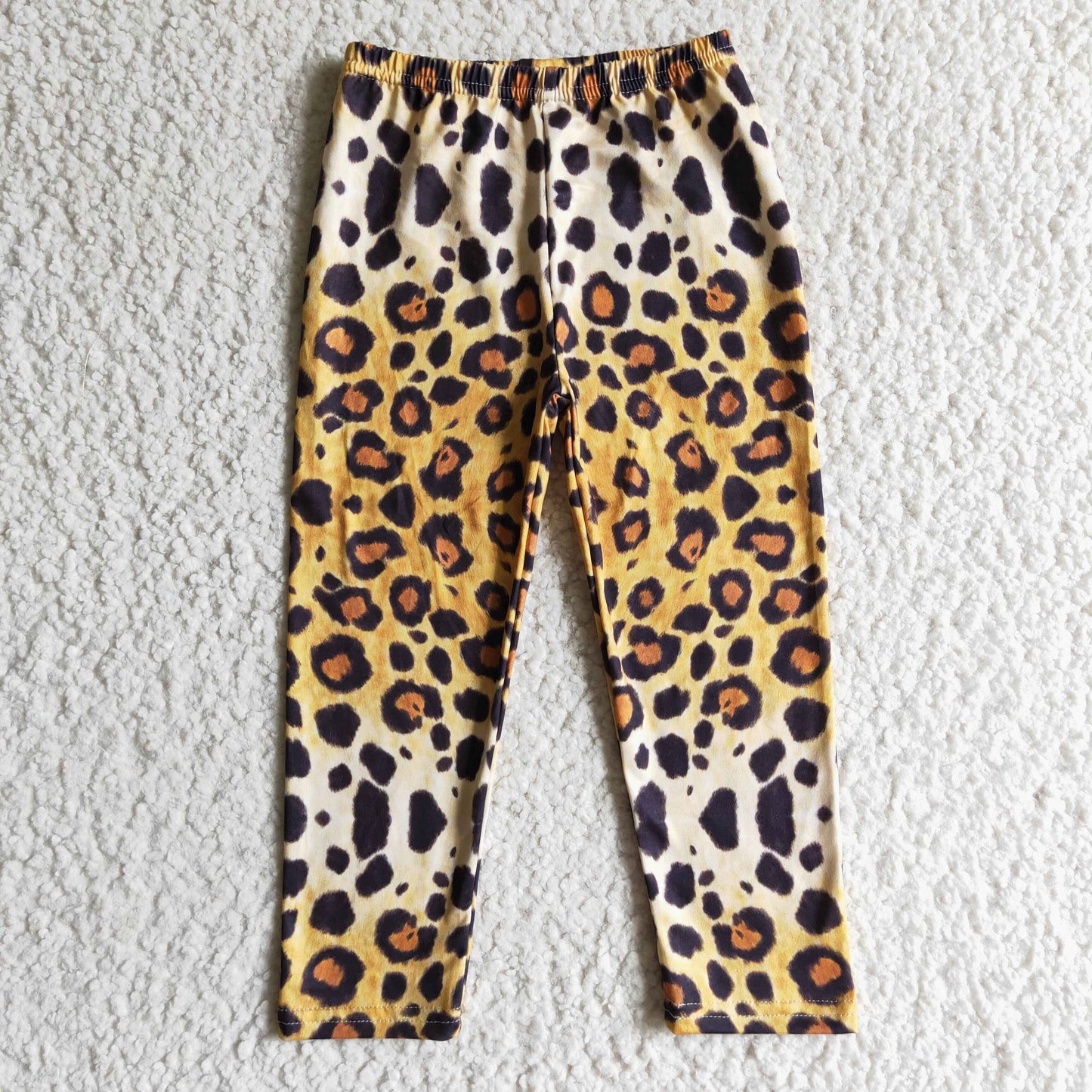 Brown leopard baby girls icing leggings