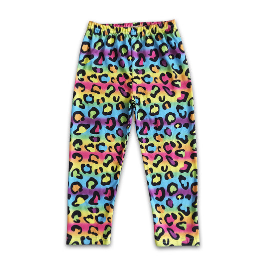 Colorful leopard print baby girls leggings